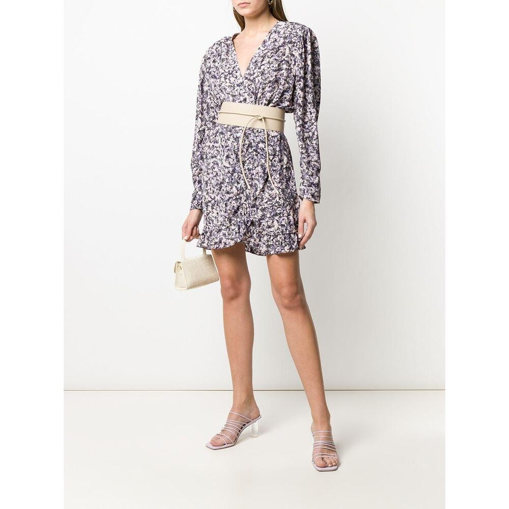 NWT IRO Brasey Abstract Print Mini Dress in Purple Floral Petals size 2 - Picture 3 of 12